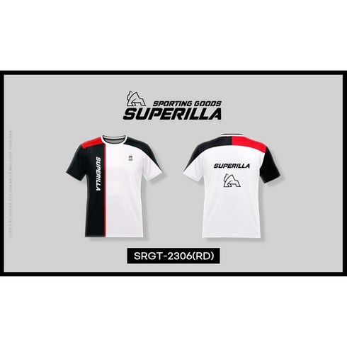 슈퍼릴라티셔츠 - [SUPERRILLA] 슈퍼릴라 신상티셔츠 SRGT-2306 (RD) 블랙/레드컬러 배드민턴&탁구&스쿼시&테니스&스포츠&라온스포츠