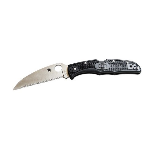 스파이더코 - 스파이더 코 (Spyderco) 폴딩 나이프 블랙 블레이드 길이 : 96mm Enduler 4 Wan Cliff [웨이브 블레이드] C10FSWCBK, 1개