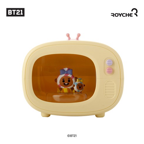 BT21 젤리캔디 TV 모형 LED 무드등 무선 저소음 휴대용 USB 미니 가습기 400ml, 슈키(SHOOKY)