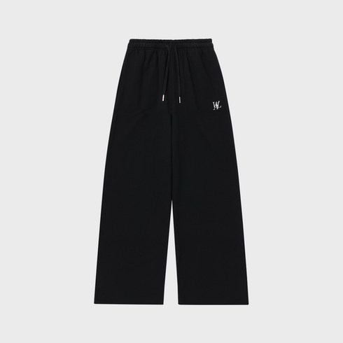 우알롱 Signature relax wide pants - BLACK