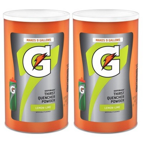 게토레이분말 - Gatorade Thirst Quencher Powder Lemon Lime 게토레이 써스트 퀜쳐 파우더 레몬 라임 76.5oz(2.16kg) 2팩, 2.16kg, 2개