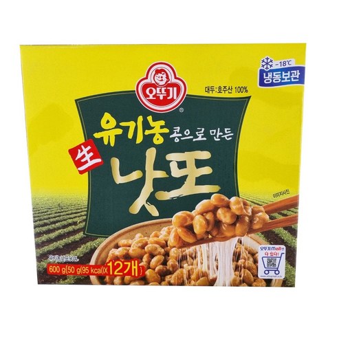 무료배송!! 코스트코 오뚜기 유기농 나또 (50g * 12개입) / 냉동 낫또 아침 발효 콩, 50g, 24개