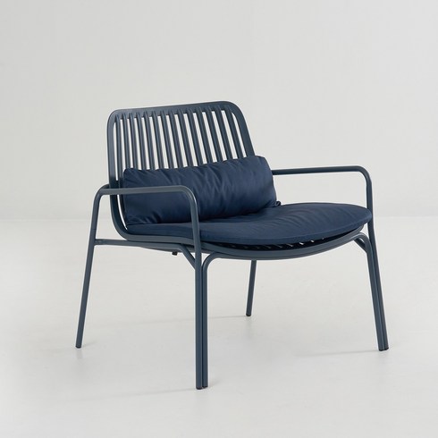 아이와비 야외 테라스 인테리어 철제 아웃도어 의자 4colors (방석포함), 블루, 1개