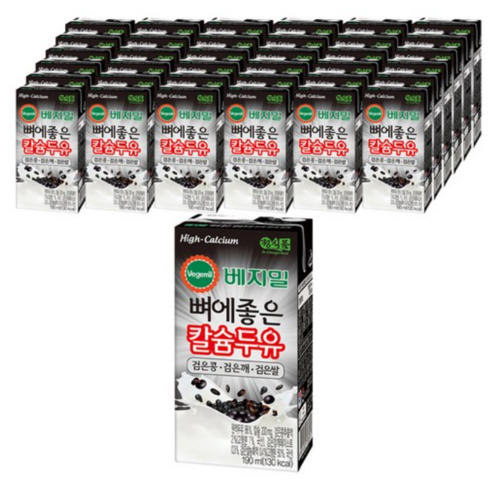 맷돌로갈아만든검은콩두유180ml100팩 - 베지밀 뼈에좋은 칼슘두유 검은 콩 깨 쌀, 150ml, 160개