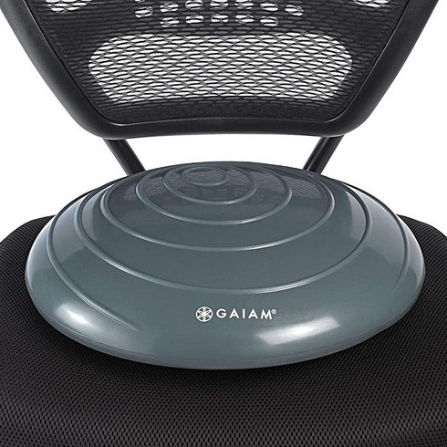 Gaiam 밸런스 디스크 워블 쿠션 와사비 가정용/사무실/어린이 의자용 코어 훈련 기구, 회색
