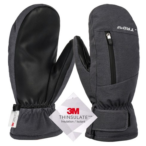 2023년 가성비 최고 스키벙어리장갑여성 - 살림앤 3M 겨울 혹한기 패딩 벙어리 장갑 스키장갑 스노우보드장갑, 그레이