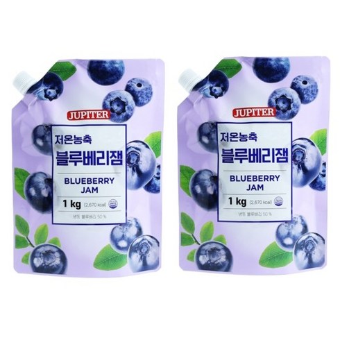 앤드로스블루베리 - 쥬피터 블루베리 리플잼, 1kg, 2개