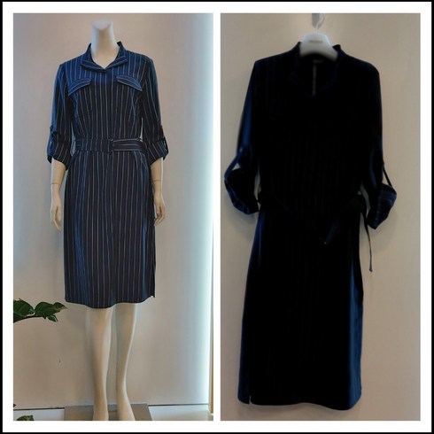 프로그램 초특가 가성비짱 시크한 촉감 착용감굿 깔끔 세련된 핏 소매롤업 스트라이프 벨트카라원피스 p211o016뉴코아울산성남점