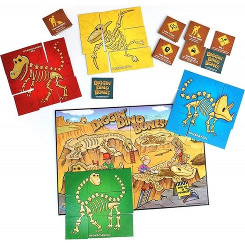 Continuum Games - Digging Dino Bones 보드 게임 4세 이상 어린이 : 장난감 및 게임, 단일옵션
