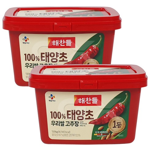 해찬들 태양초 골드 고추장, 1.8kg, 2개