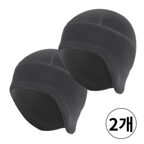 겐마켓 귀달이모자 남자 방한모자 비니 군밤모자 헬멧 이너캡 자전거 스노우보드 스키 헬멧 남성 비니 겨울 2P, 블랙+그레이