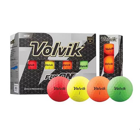 VOLVIK 볼빅 플라이온 칼라 골프공 2피스 24개 무광 골프용품 코스트코, 혼합색상, 24개입, 1개