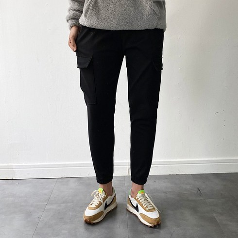 데일트 남성용 겨울 기모 카고 조거 팬츠 2컬러