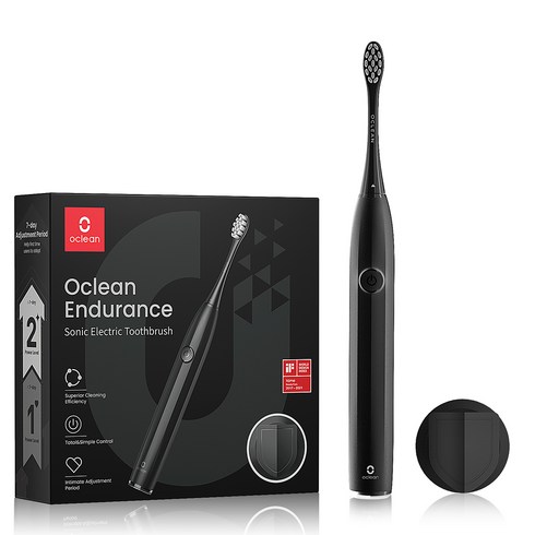 [한정특가15760원]오클린 Oclean 음파 전동칫솔 Endurance 무선 진동칫솔 IPX7방수 입문 가정용, 블랙, 블랙