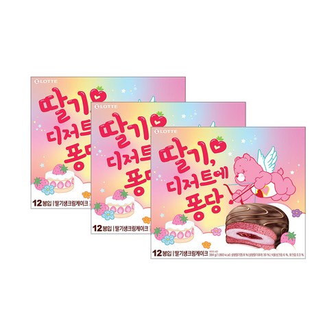 케어베어X몽쉘 딸기 생크림케이크384g X3개, 단품, 3개, 384g