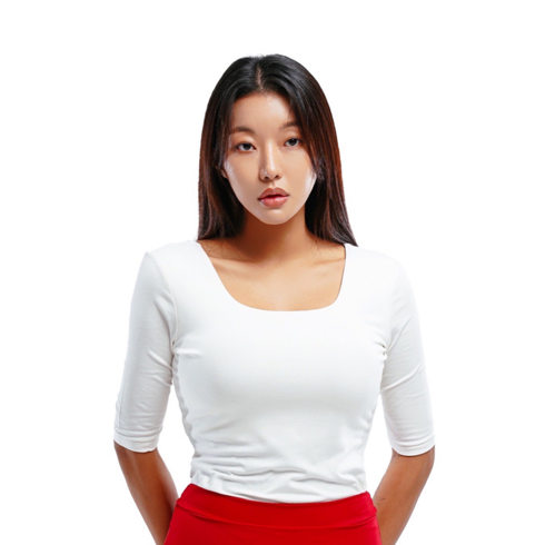 5부 스퀘어넥 반팔 squareneck short sleeve 연극영화과 입시의상 연영과