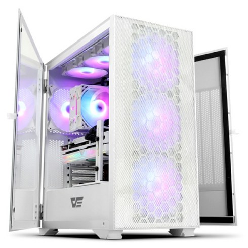 dlx21 - [darkFlash] DLX21 RGB MESH 강화유리 화이트 (미들타워), 화이트(WHITE)