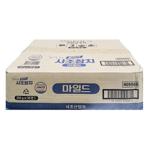 사조참치200g - 마일드참치 200G/사조 BOX (36), 1개, 200g