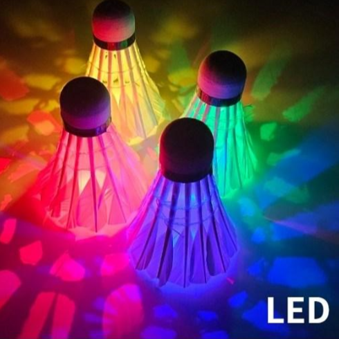 led셔틀콕 - 마이또바기 배드민턴 깃털 셔틀콕 led, 혼합색상, 1세트, 4개입