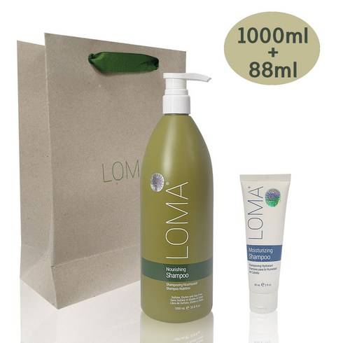 loma샴푸 - [로마]LOMA 너리싱 샴푸 1L + 여행용 너리싱 샴푸 88ml + 쇼핑백, 1개