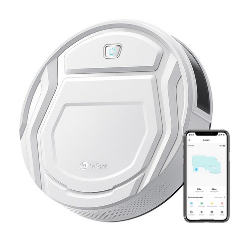 로봇청소기 Lefant M210 최대120분 저소음 슈퍼 미니 WIFI Bluetooth 연결 지원 App 음성 리모컨, White