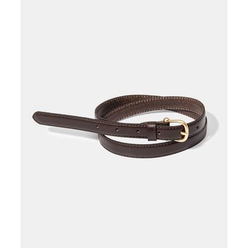 halden벨트 - HALDEN W gold bell buckle cowhide leather belt T006_brown 179843