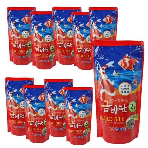 금비단 골드실크 중형입자 2호 잉어&금붕어 관상어 영양사료 250g*10개, 1개, 250g