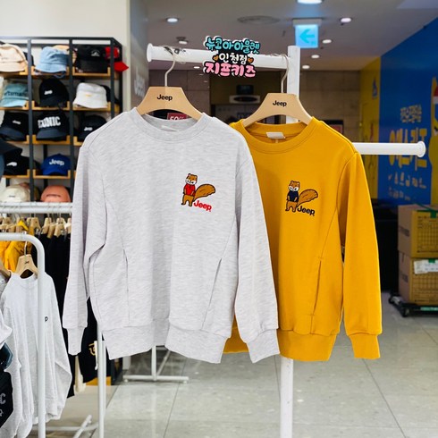 [지프키즈] 인천점 NC 다람쥐 일러스트가 넘나 귀여운 남여 공용 맨투맨 소재 짱짱해요!!