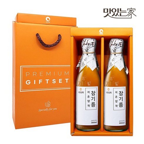 참기름선물세트 - 50년전통 대현상회 저온압착 참기름 350ml 2병 선물세트 (선물케이스포장), 2개