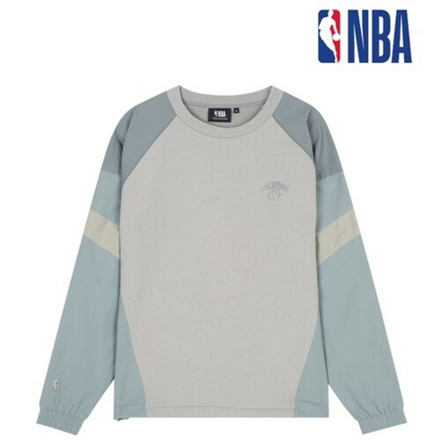 NBA NBA 남여공용 뉴욕닉스팀 NYK 컬러블록 우븐 맨투맨 티셔츠 N221TS040P(11)