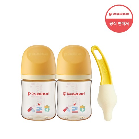 더블하트 모유실감 3세대 PPSU 젖병 160ml 트윈팩+젖꼭지 브러쉬 와이드형, 한글 160ml 트윈팩+젖꼭지브러쉬와이드형