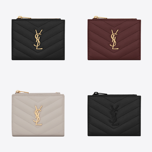 생로랑 YSL 카드지갑 575879 전색상 모노그램 지퍼 반지갑 카드케이스
