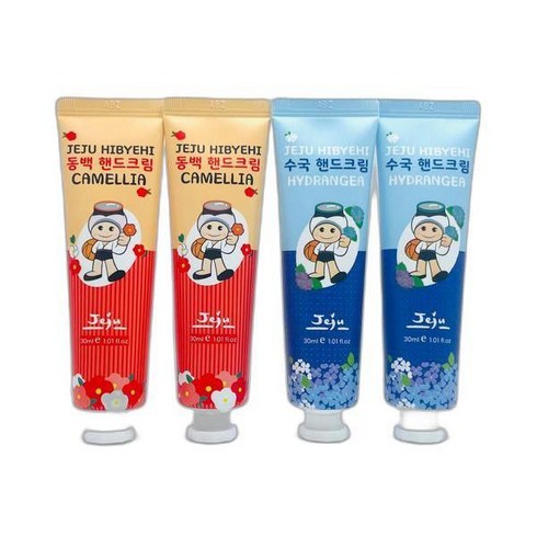 제주해녀 동백 수국 핸드크림 30ml, 4개