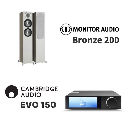 Monitor Audio(모니터 오디오) Bronze 200 + Cambridge Audio(캠브리지오디오) EVO 150 패키지, 월넛