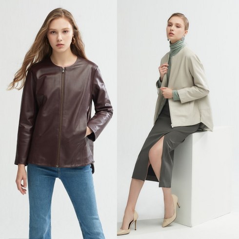 [헤스티지] [MIK] 미드 여성 코쿤 양가죽자켓(385)