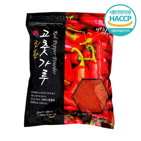 국산고추가루1kg - 24년 청정식품 HACCP 국산 햇 고춧가루 굵은가루 1kg, 1개