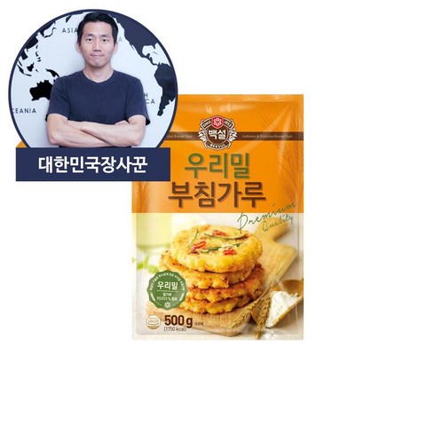 CJ 백설 우리밀 부침가루 500g, 3개
