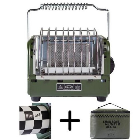2023년 가성비 최고 하이드오프난로 - 하이드오프 스몰밤 밀리터리 그린 가스히터 캠핑난로, 블랙에디션/One Size