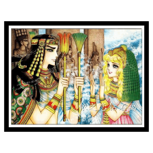 보석십자수 나일강의 소녀 만화책 그림 왕가 문장DIY, 73X56 / 사각비즈, 1개