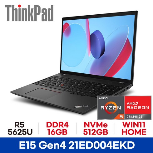 레노버 씽크패드 E15 G4 21ED004EKD, Win11 Home, 16GB, 512GB