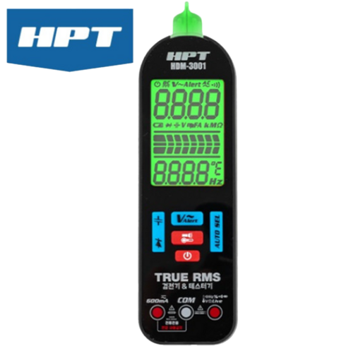 HPT 전기 전류 디지털 테스터기 검전기 HDM-3001 멀티 비접촉식 오토모드 다기능 플래시, 1개