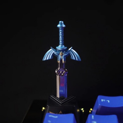 아티산키캡 포인트 커스텀 OEM 애니메이션 소드 Esc DIY 맞춤형 선물 체리 MX 스위치 단추 캡 기계식 키보드 아연 알루미늄 합금 금속, 1.파란