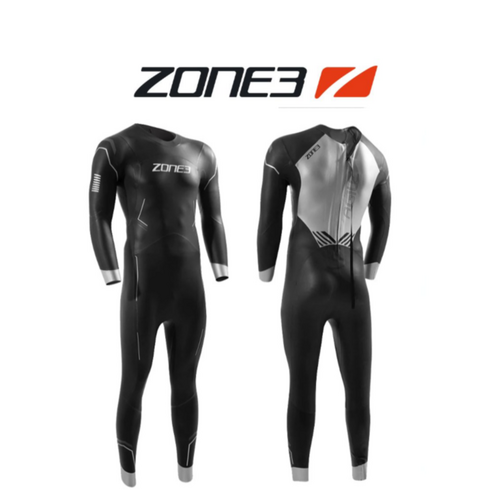 Zone3 Agile 웻슈트 SS24 남성용 블랙실버 철인3종 트라이애슬론 경기복 스쿠버다이빙, Large