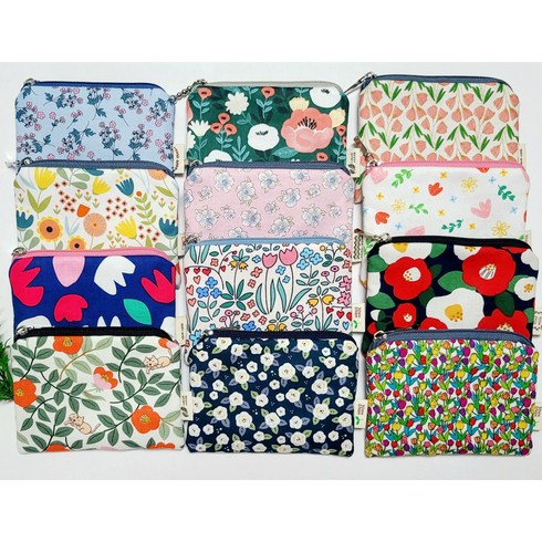 꽃 랄랄라통통 패브릭 다기능 교통 카드 동전 소품 지갑 방수 파우치