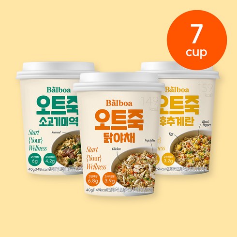 3분완성 고식이섬유 따뜻한 오트밀 죽, 40g, 1개, 혼합(닭야채3+소고기미역2+후추계란2)