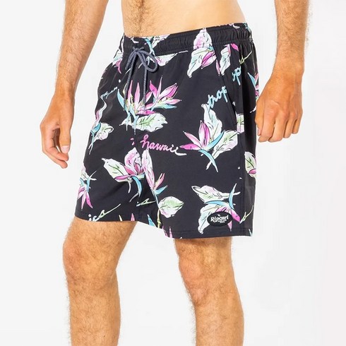 Rip Curl CBOSI9 Hawaii Tropics Volley Boardshort - Washed Black (립컬 하와이 트로픽 보드숏)