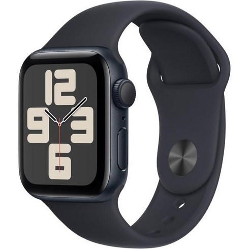 Apple Watch SE 2세대 GPS 40mm 미드나잇 알루미늄 케이스 스포츠 밴드 ML. 피트니스 및 수면 트래커 충돌 감지 심박수 모니터 포함 스마트워치