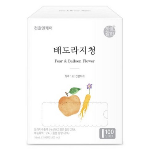 [빠른배송][천호엔케어] 국산 도라지 함유 배도라지청 스틱 10ml 100포 실속형, 1L, 1개, 100개입