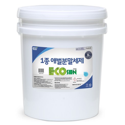 유해성분 0% 효과빠른 에코지엥 1종 애벌 분말 담금 세제, 20kg, 1개