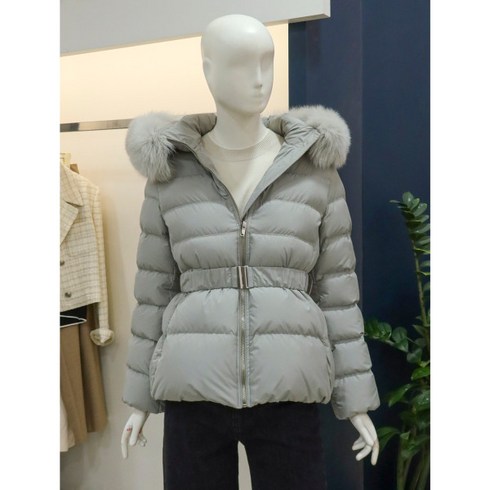 나이스크랍 나이스클랍 밴딩벨트 폭스퍼 덕다운 숏 패딩(A234PWDA11)LK